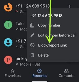How to Block a Number Using Recent Calls List in Pixel 4a