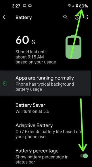How to Show Battery Percentage on Pixel 5
