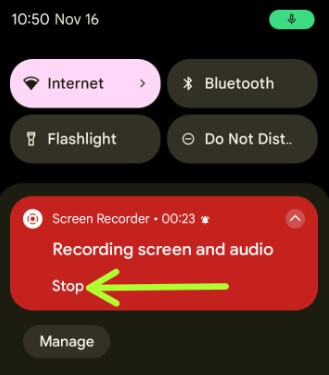 How to Stop Screen Record Android 12