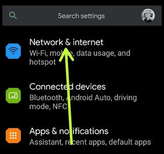 Network and settings in Pixel 4a to set data limit