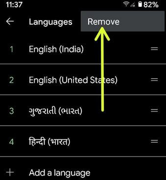 Remove Pixel 4a phone language