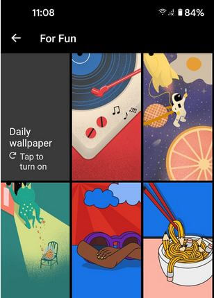 Select wallpaper from default wallpaper in Android 11
