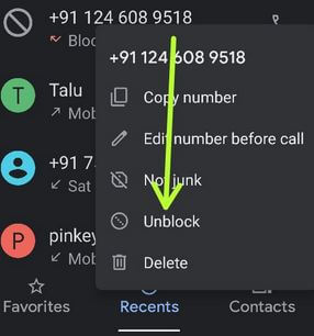 Unblock a Private Numbers on Google Pixel 4a