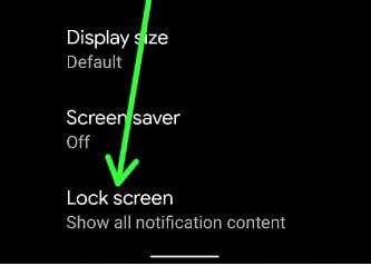 Google Pixel 5 lock screen notification content settings