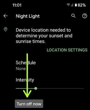 How to Turn Off Night Light on Pixel 5