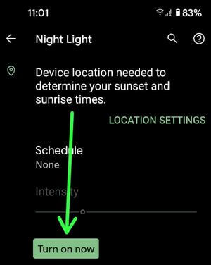 How to Turn On Night Light in Pixel 5