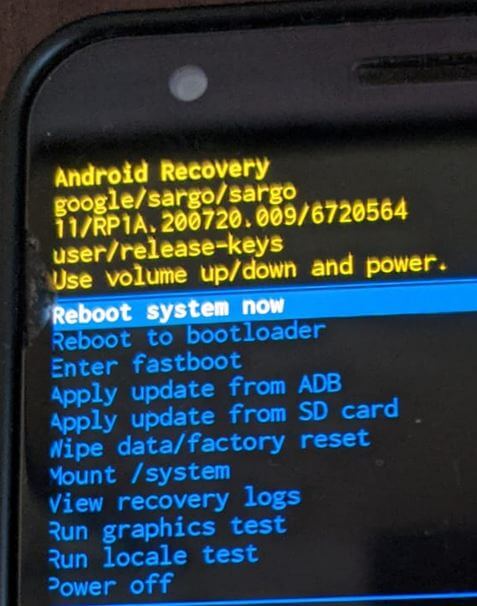 Boot the Google Pixel 5 in Recovery Mode