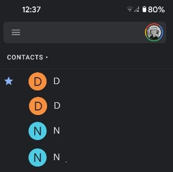 Select the contact you want to set ringtone on Pixel 5