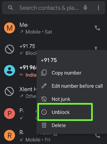 Unblock a number on your Google Pixel 5