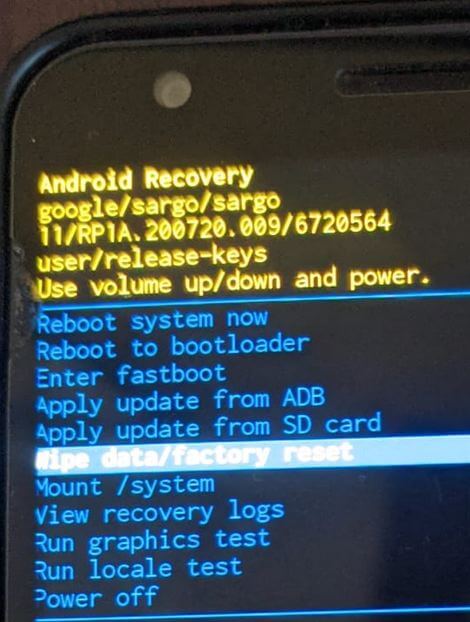 Wipe data or factory reset using recovery mode on your Google Pixel 5