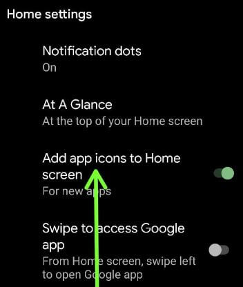 Add new app icon to home screen on Pixel 5 Smartphone