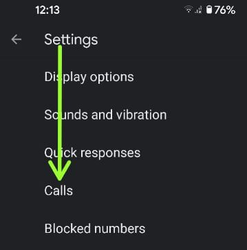 Calls settings to show or hide caller ID on Pixel 5