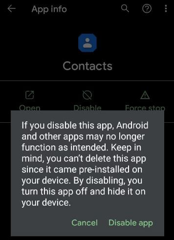 Disable app in Pixel 5