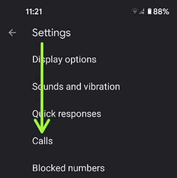Google Pixel 5 calls settings to forward calls