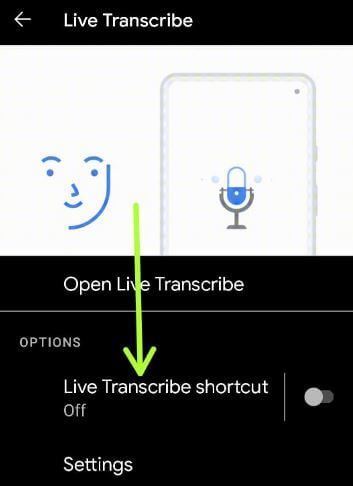 How to Change Live Transcribe Shortcut in Pixel 5