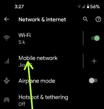 Mobile network settings in your Google Pixel 5 smartphone