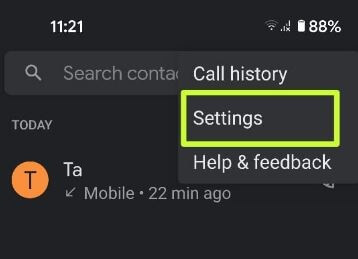 Phone app settings on Pixel 5 to divert calls