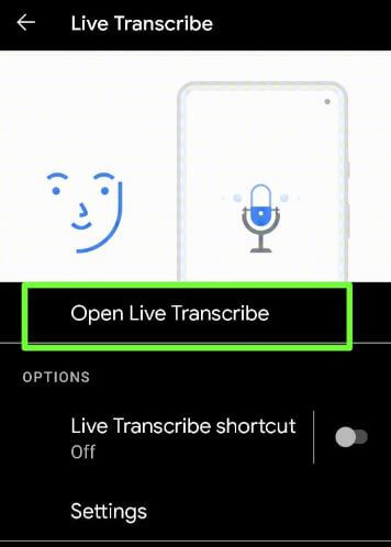 Turn On Live Transcribe on Google Pixel 5