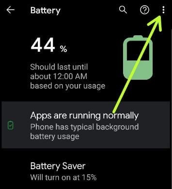 Androdi 11 battery setting to stop background data