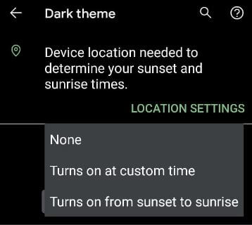 Enable automatic dark theme in your Android 11