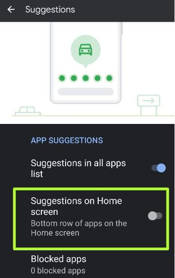 Enable suggestions on Home screen on your Pixel 5