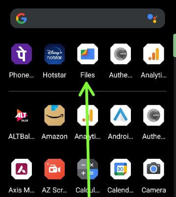Open files app to use safe folder on Android 11