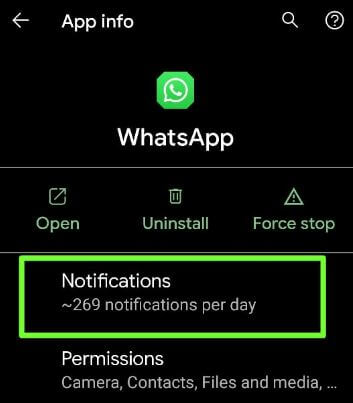 App notifications setting to disable pop-up on stock Android 11