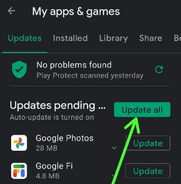 Check for App Update to fix Pixel 5 apps crashing and freezing issue