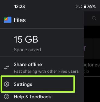 Safe folder settings in Google Pixel 4a 5G