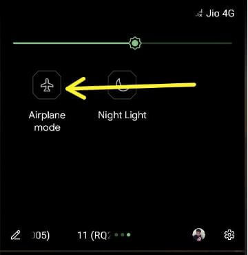 Turn Airplane mode on & off if Poor WiFi connectivity issue