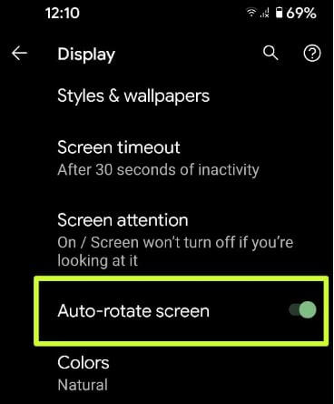 Como ativar a rotação automática no Android 11