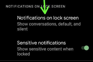 Notifications on lock screen on your Android 11