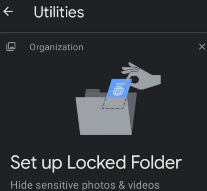 Set up locked folder in Google Photos in Pixels