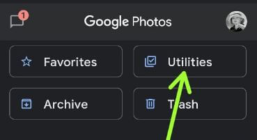Utilities settings to use Google photos locked folder feature