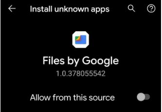 Allow unknown apps to install on your Android 11