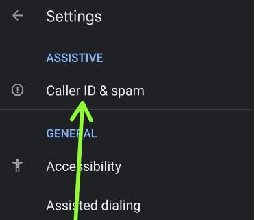 Caller ID and Spam call settings on Android 11 Stock OS