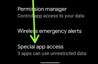 Special app access settings on your Android 11