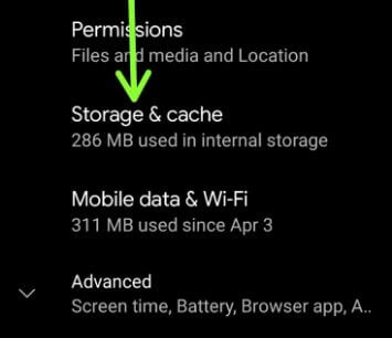 Storage and cache settings on your stock Android 11