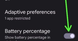 How to Display Battery Percentage in Status Bar on Google Pixel 6 Pro