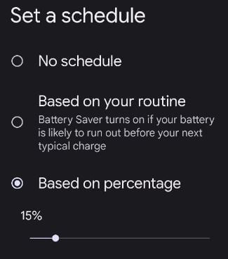 Turn on battery saver automatically in Google Pixel 6 Series