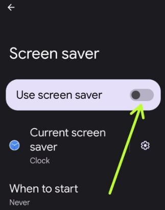 Use screen saver on Android 12