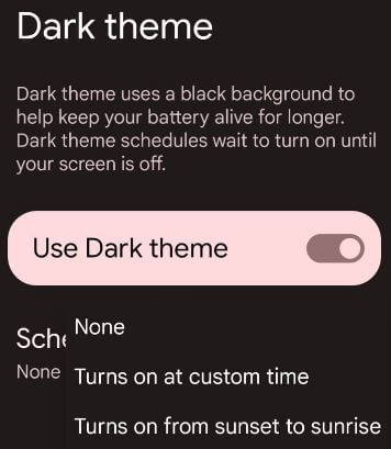 Automatically turn on dark mode on Pixel 6 and Pixel 6 Pro