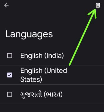 Delete language on Google Pixel 6 Pro Phone