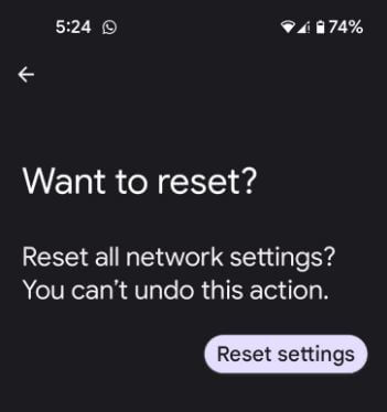Reset Network Settings to Fix Pixel 6 Pro Wi-Fi Not Working Issue