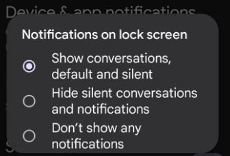 Show or Hide Notifications on Lock Screen on Pixel 6 Pro