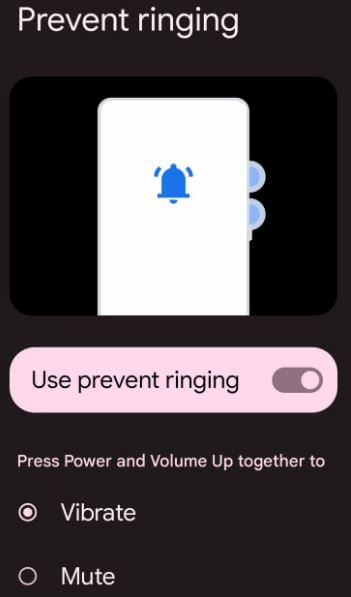 Enable Prevent Ringing on Android 12 stock OS