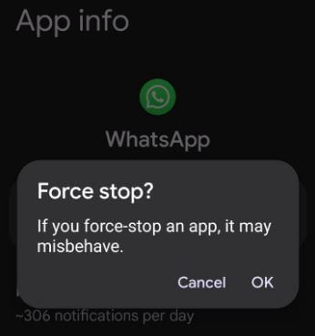 Force stop App on Google Pixel 6 Pro