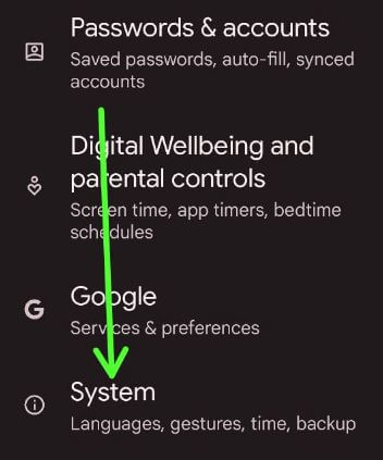 Go to system settings to change power button function on Android 12