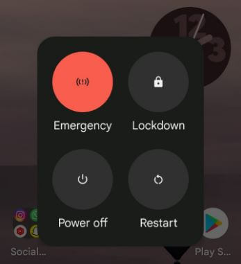 Long press the power button to view power menu Android 12