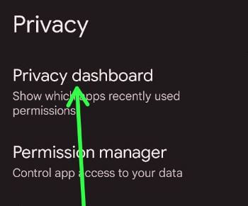 Open the Privacy Dashboard in Android 12
